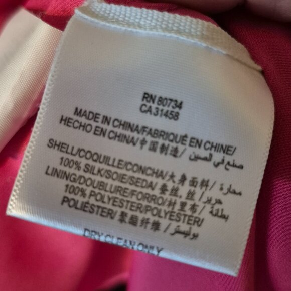 BCBG | Pink & Black Silk Chiffon Gown w/ Floral Print & Pockets | Size 2 - Picture 14 of 14